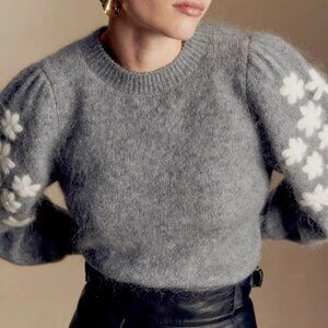 Sezane Luke Jumper - Grey/ Ecru